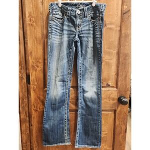 Silver Denim Aiko Bootcut Blue Dark Wash Jeans Womens Tag 29 X 32 inseam